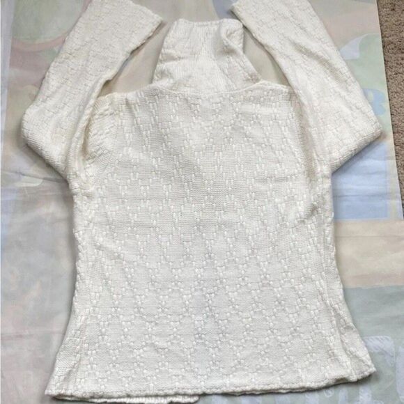 JM COLLECTION Women Small Cream One Snap Front Cardigan Knit Sweater NWOT - Picture 10 of 11